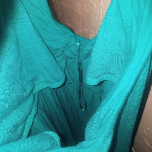 Juicy Couture Med Teal Turquoise Racerback Built-In Bra Casual Long Maxi Dress - Picture 9 of 13
